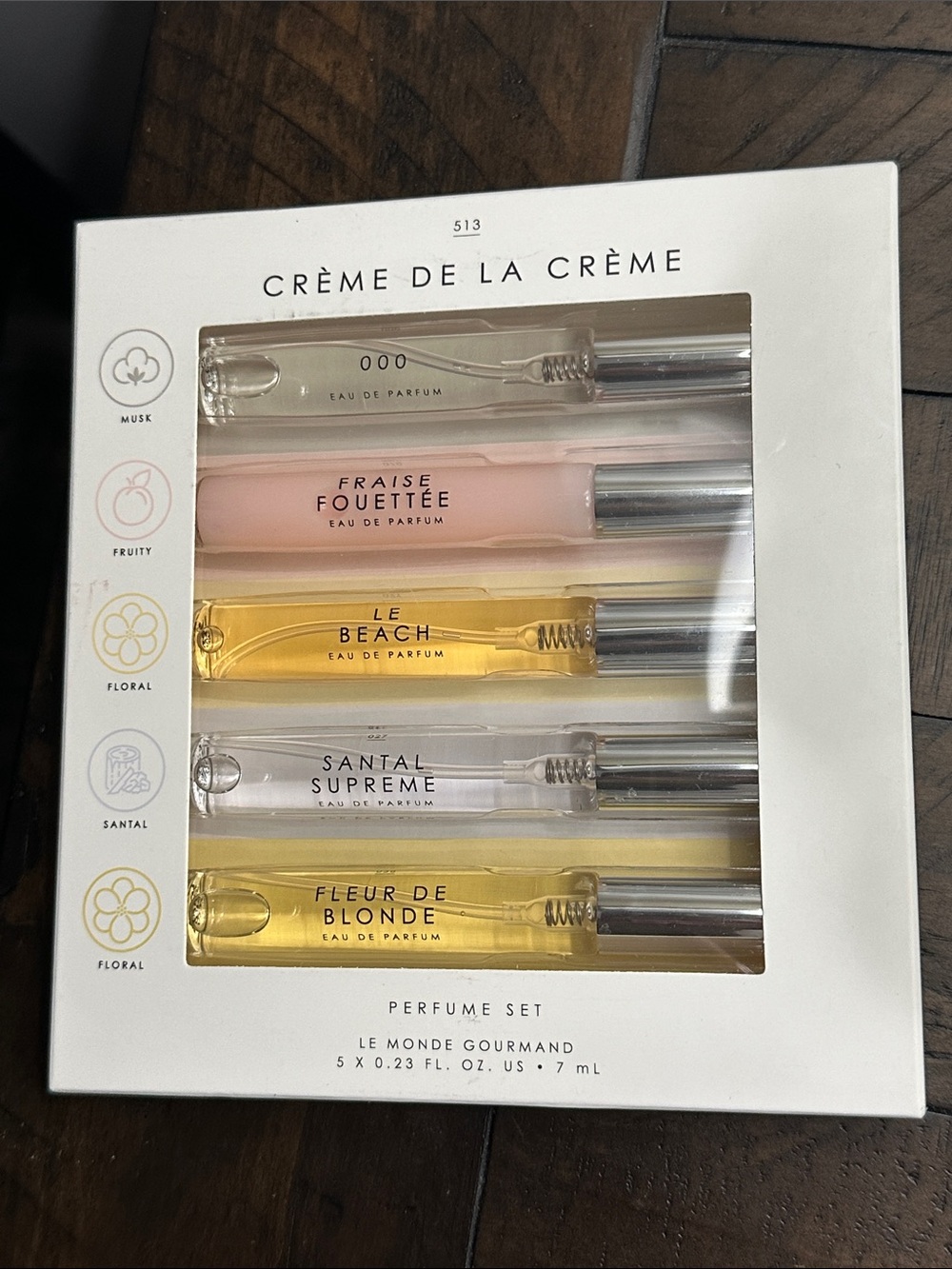 Le Monde Gourmand Crème de la Crème Perfume Set All 7ML each (5 in this set) NWT